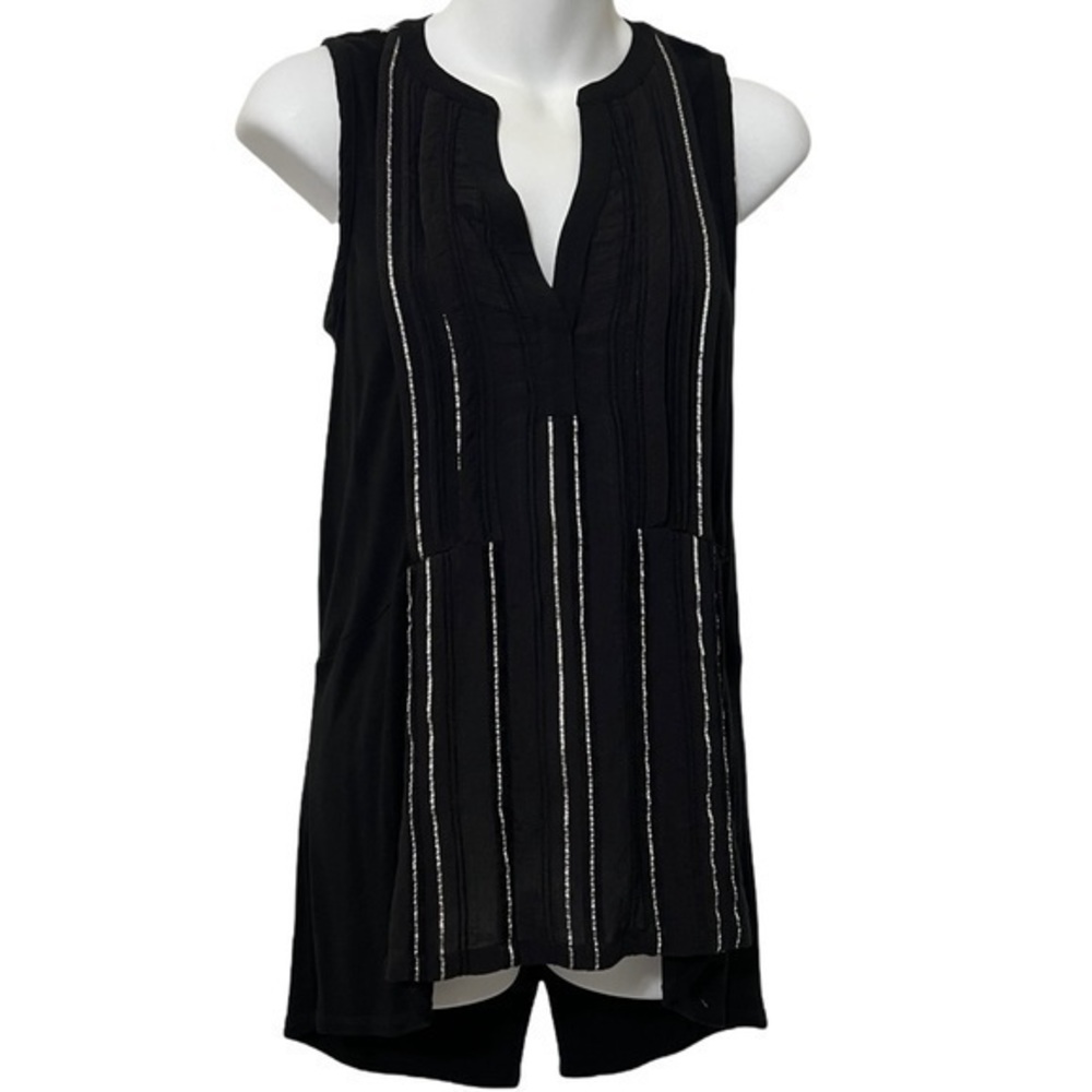 Anthropologie Deletta Black Sleeveless Top Size XS